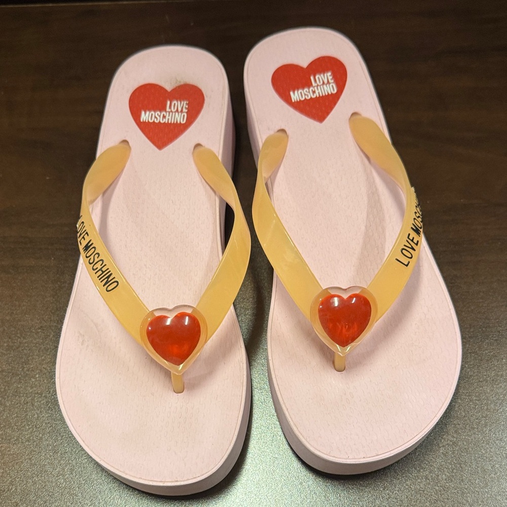 Love Moschino Women's Sandals with Red Heart Accent - Picture 5 of 6